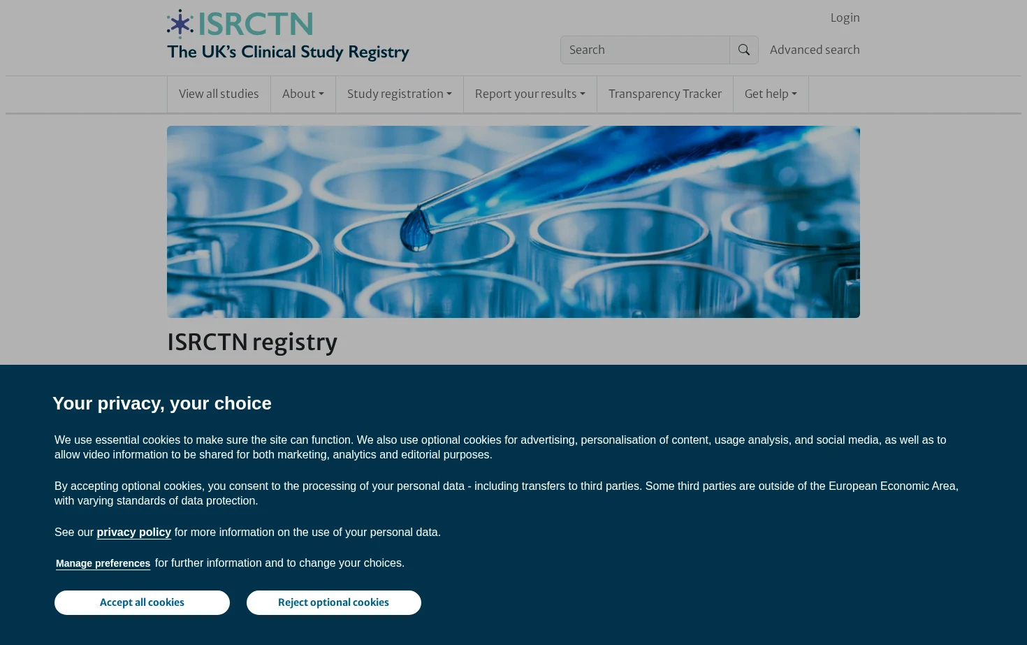 ISRCTN Registry 页面快照